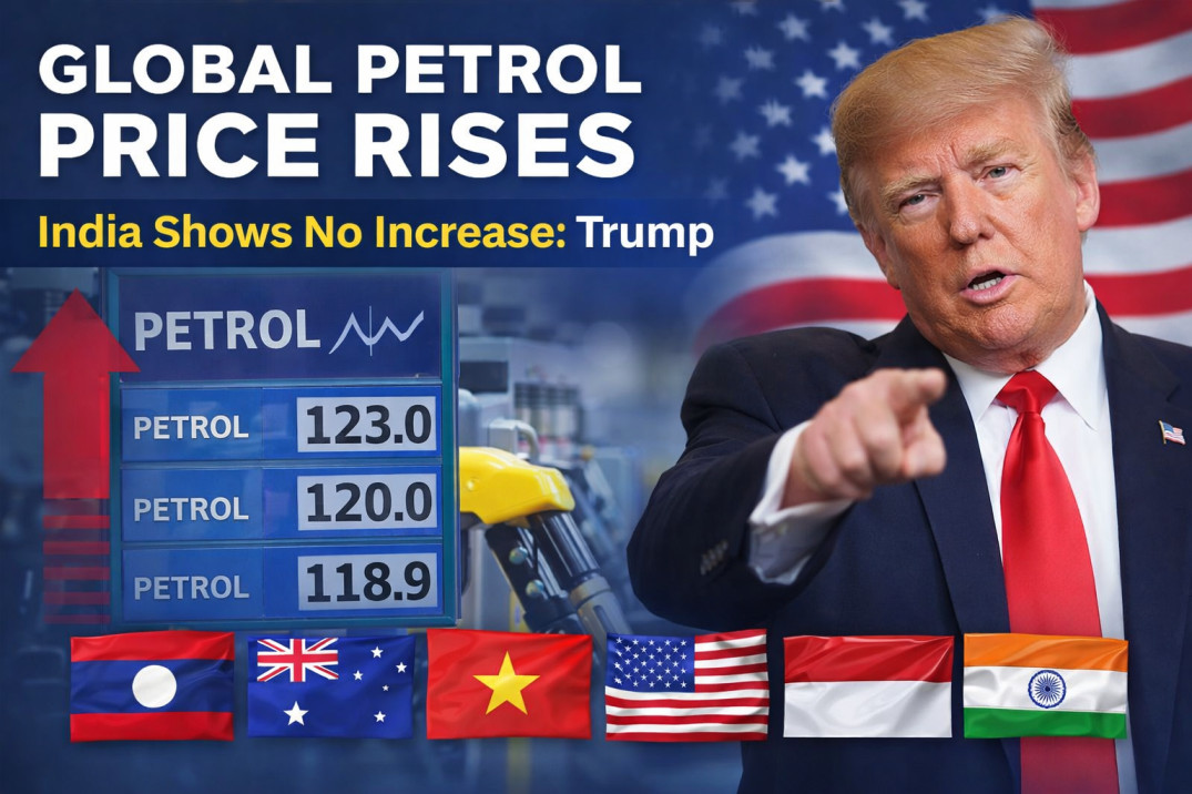 Global petrol price increase 2026 comparison showing fuel price rise in multiple countries while India shows no increase