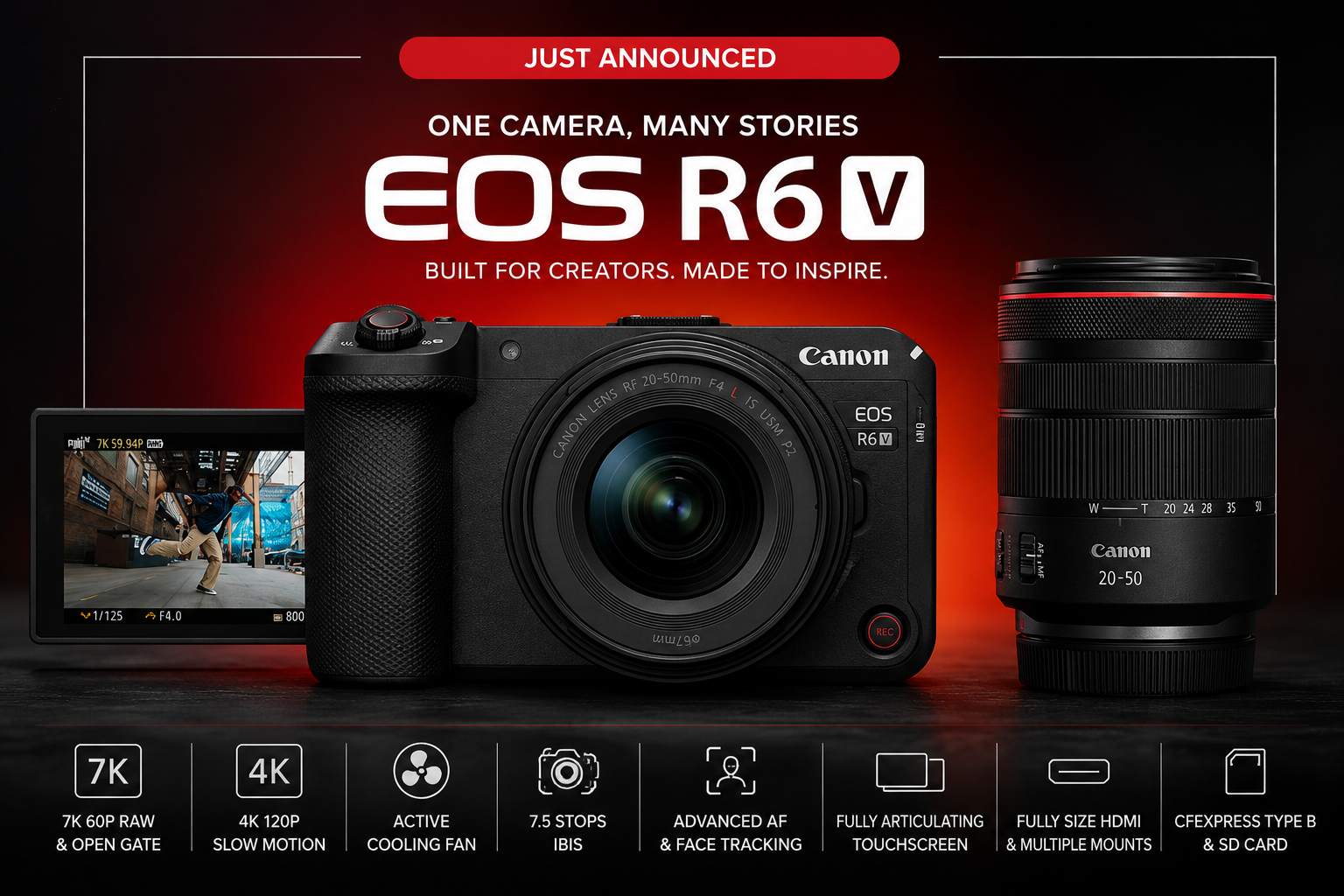 Canon EOS R6 V full-frame mirrorless camera