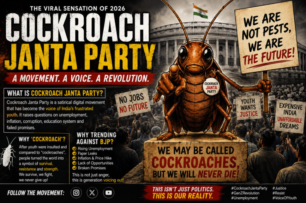 Cockroach Janta Party anti BJP viral social media movement in India
