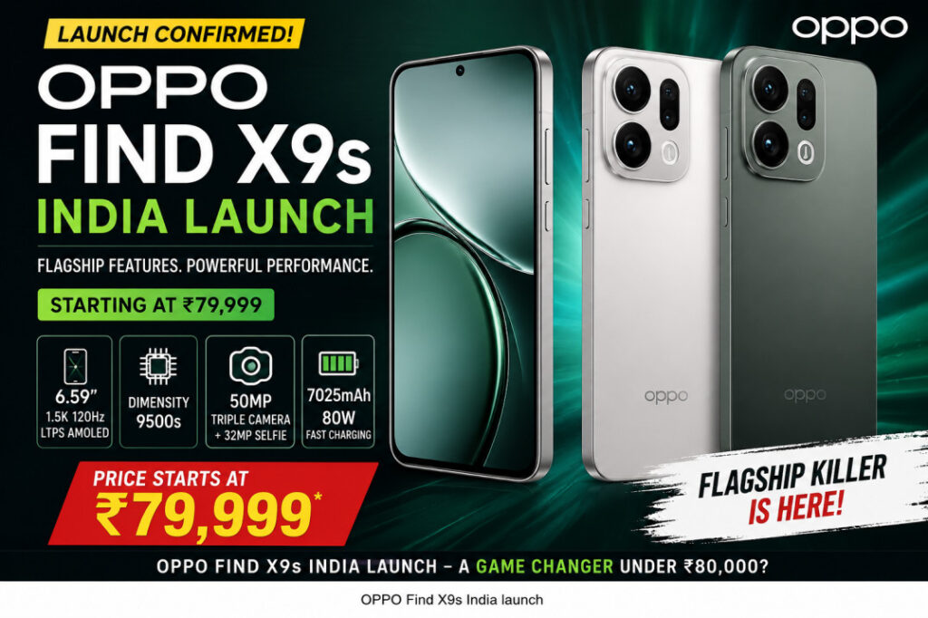OPPO Find X9s India launch smartphone premium design render