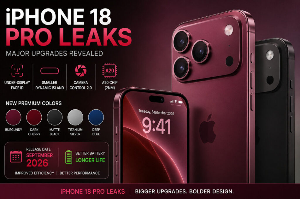 iPhone 18 Pro leaks showing new design and under-display Face ID