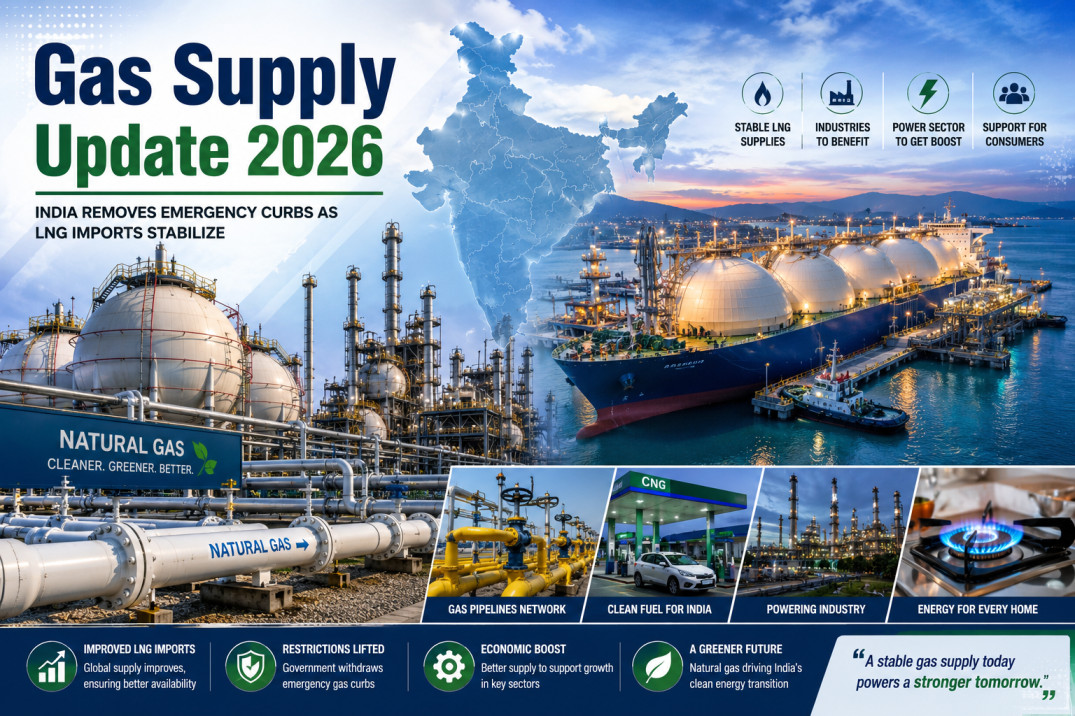 Gas Supply Update 2026: India's LNG imports stabilize as natural gas supply restrictions are lifted