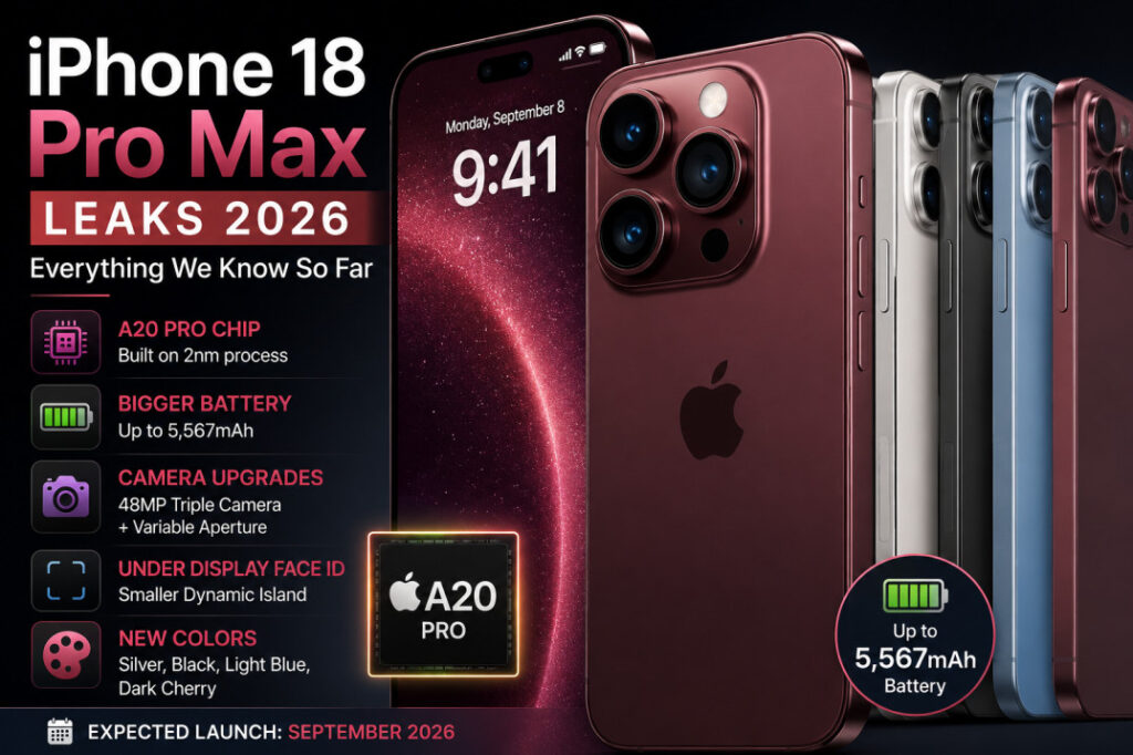 iPhone 18 Pro Max Leaks 2026