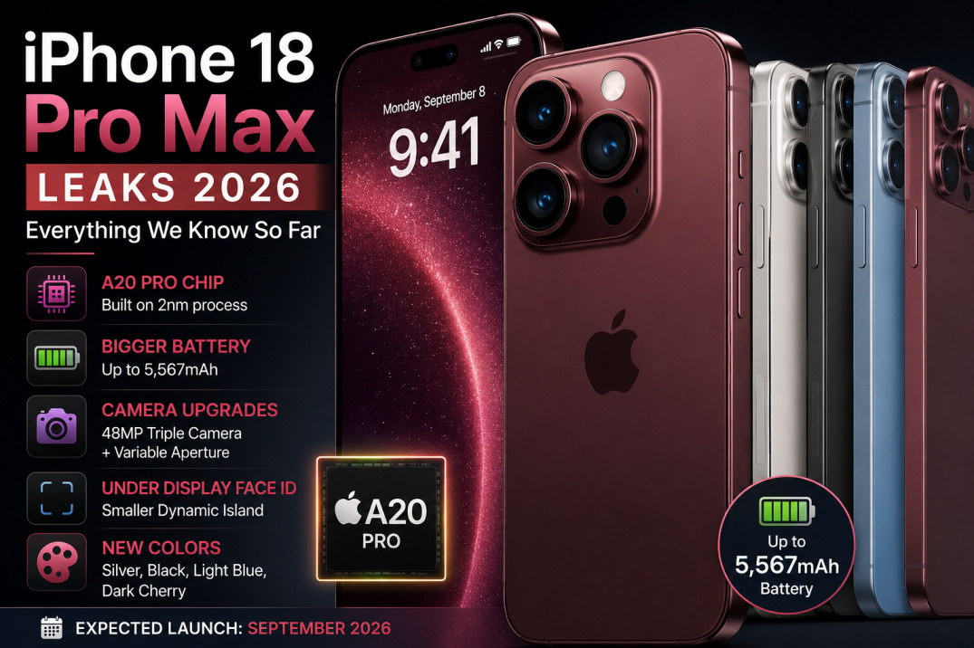 iPhone 18 Pro Max Leaks 2026